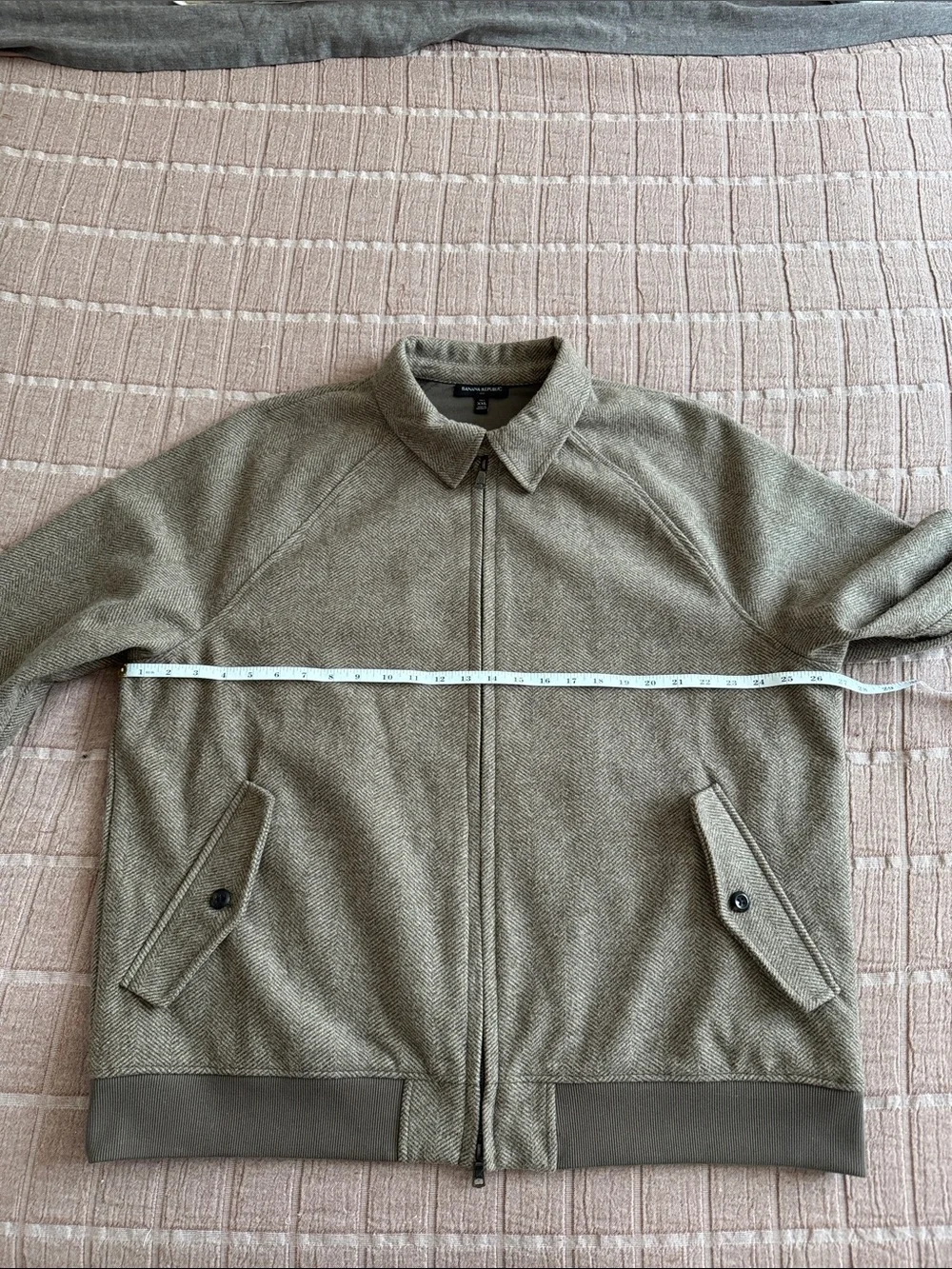 Banana Republic Brown Herringbone Bomber Jacket